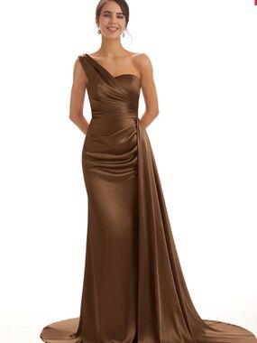 ChicSew One-Shoulder Satin Bridesmaid Dress